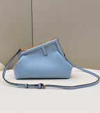 FENDI FIRST SMALL LIGHT BLUE LEATHER BAG – F051