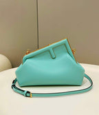 FENDI FIRST SMALL TURQUOISE LEATHER BAG – F047