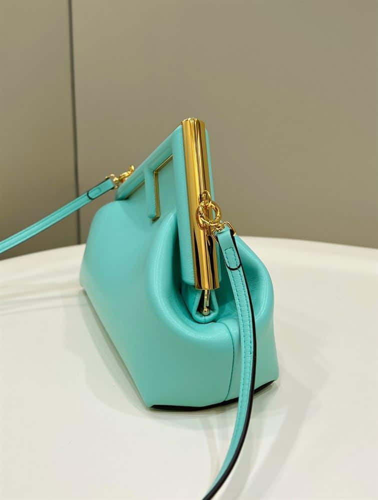 FENDI FIRST SMALL TURQUOISE LEATHER BAG – F047