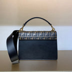FENDI KAN I BLACK LEATHER BAG – F004