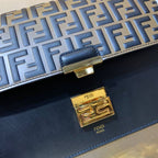 FENDI KAN I BLACK LEATHER BAG – F004