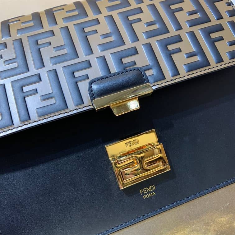 FENDI KAN I BLACK LEATHER BAG – F004