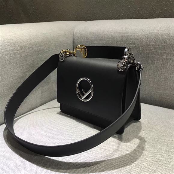 FENDI KAN I CALFSKIN LEATHER SHOULDER BAG – F008