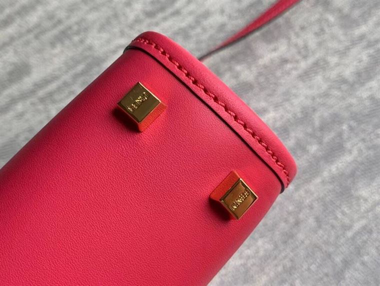 FENDI MINI SUNSHINE SHOPPER FUCHSIA LEATHER MINI BAG – F009