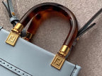 FENDI MINI SUNSHINE SHOPPER LIGHT BLUE LEATHER MINI BAG – F011