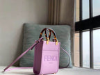 FENDI MINI SUNSHINE SHOPPER LILAC LEATHER MINI BAG – F014