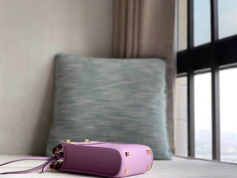 FENDI MINI SUNSHINE SHOPPER LILAC LEATHER MINI BAG – F014
