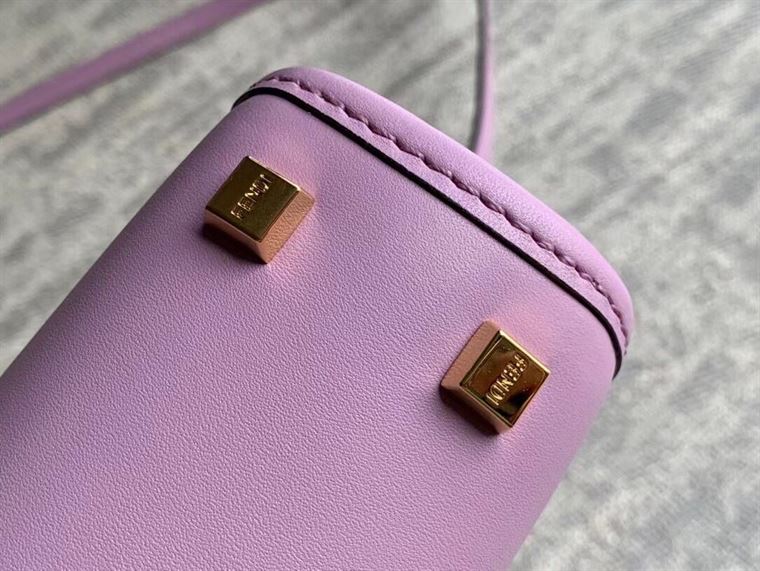 FENDI MINI SUNSHINE SHOPPER LILAC LEATHER MINI BAG – F014