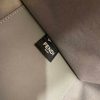 FENDI SUNSHINE MEDIUM GREY LEATHER SHOPPER BAG – F016