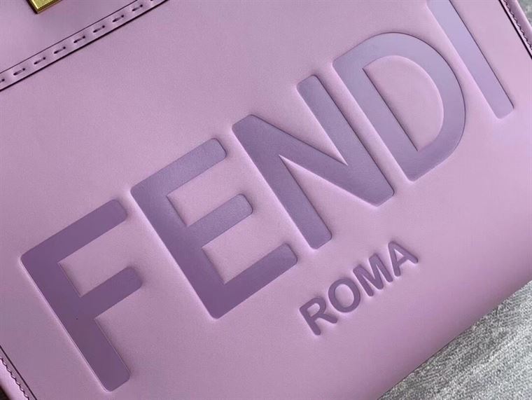 FENDI SUNSHINE MEDIUM LILAC LEATHER SHOPPER – F020
