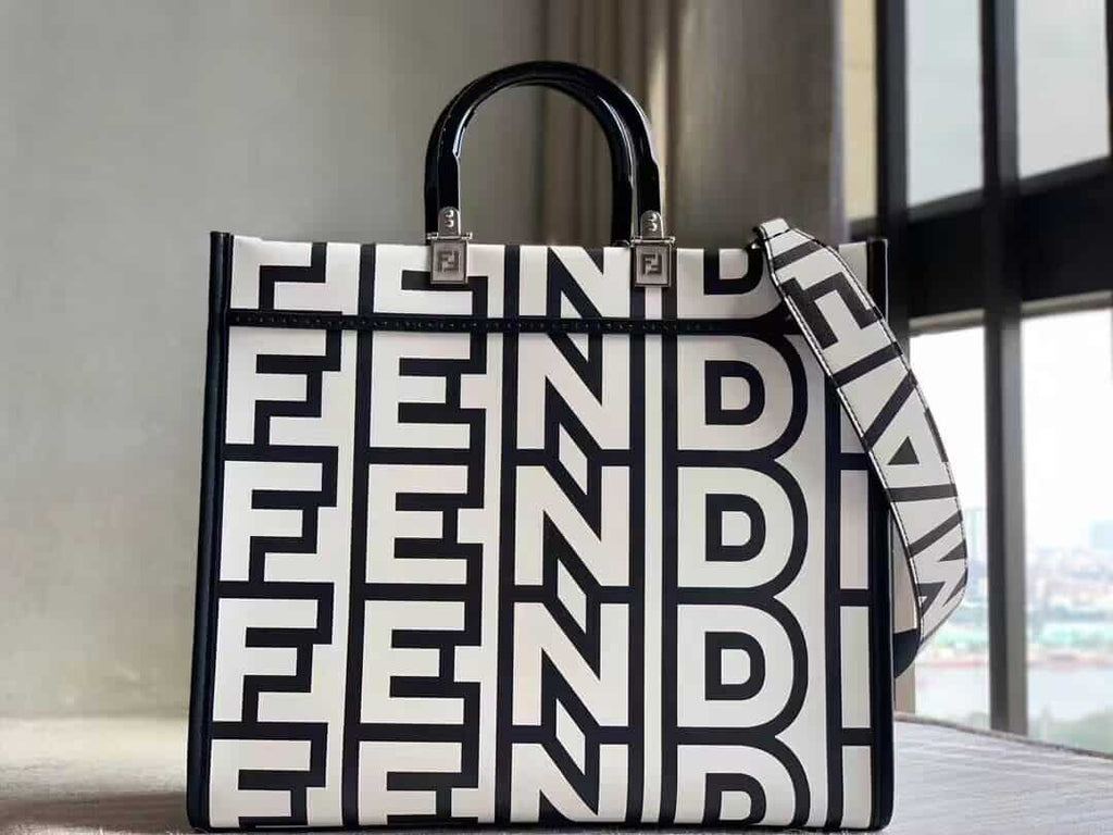 FENDI SUNSHINE MEDIUM TWO TONE LEATHER FENDI BY MARC JACOBS SHOPPER BAG – F041