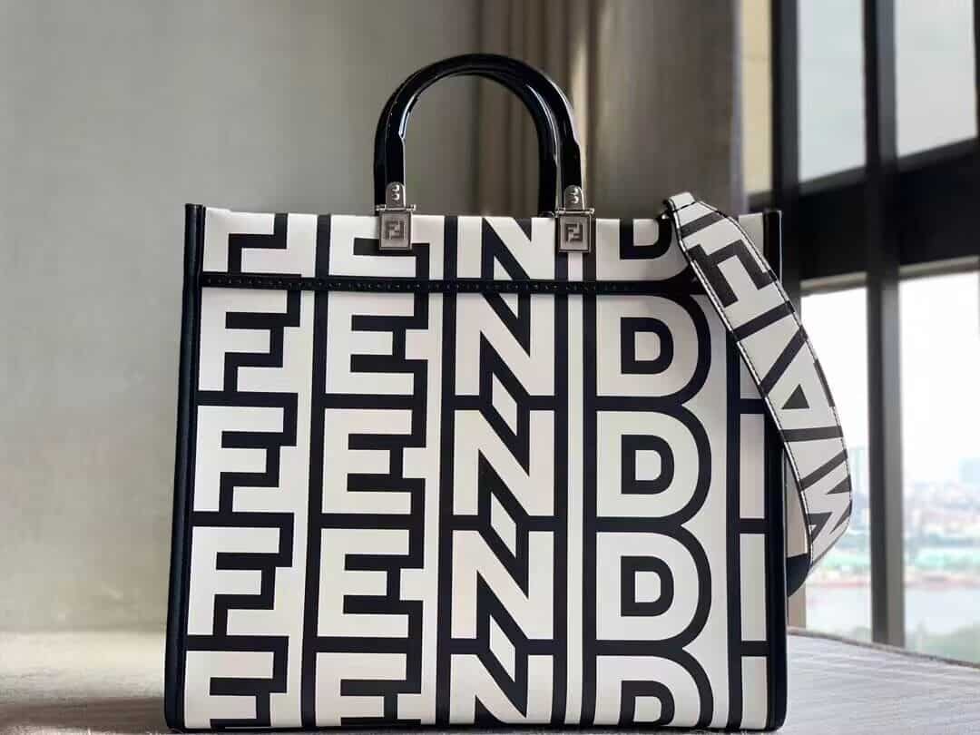FENDI SUNSHINE MEDIUM TWO TONE LEATHER FENDI BY MARC JACOBS SHOPPER BAG – F041