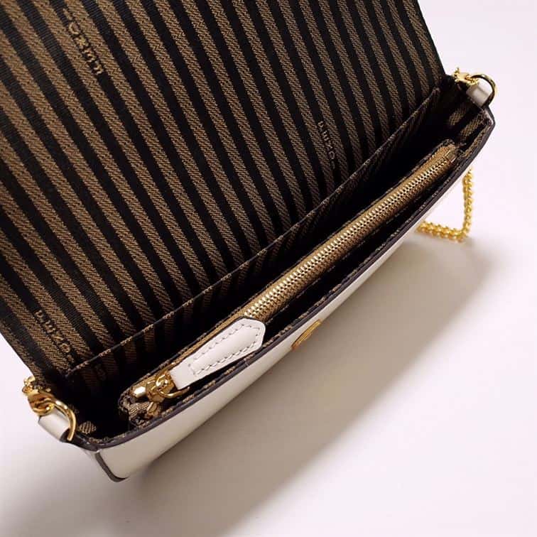 FENDI WALLET ON CHAIN WITH POUCHES MINI WHITE BAG – F053