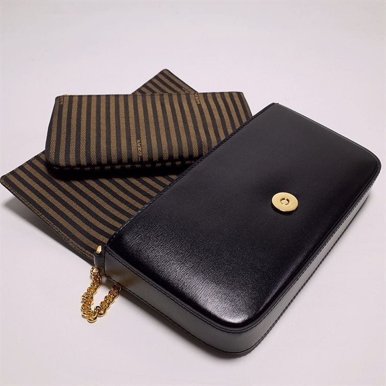 FENDI WALLET ON CHAIN WITH POUCHES BLACK MINI BAG – F054