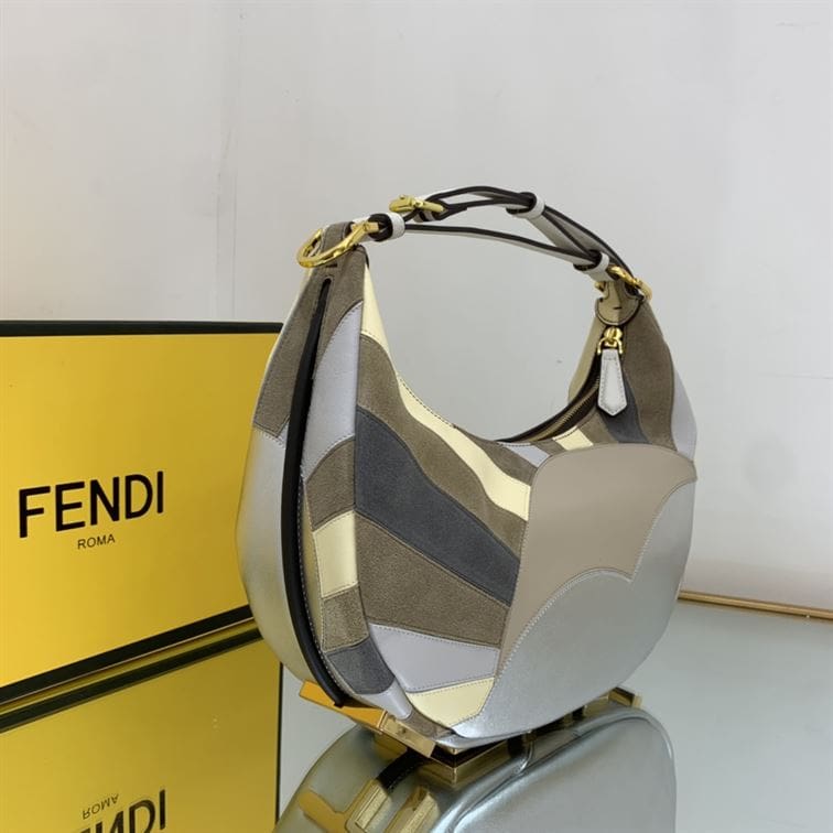 FENDIGRAPHY MEDIUM LEATHER BAG WITH MULTICOLOUR INLAY – F024