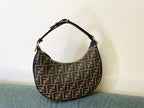 FENDIGRAPHY SMALL BROWN FF FABRIC BAG – F023