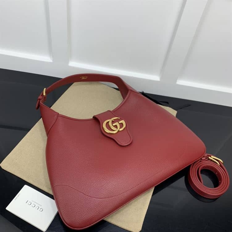 GUCCI APHRODITE MEDIUM SHOULDER BAG IN HIBISCUS RED LEATHER – GB45