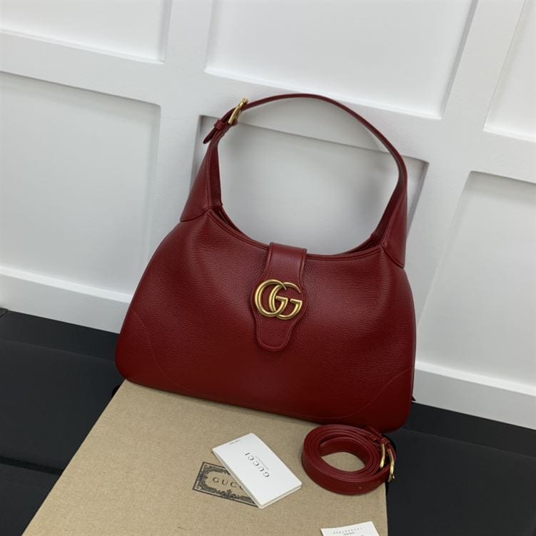 GUCCI APHRODITE MEDIUM SHOULDER BAG IN HIBISCUS RED LEATHER – GB45