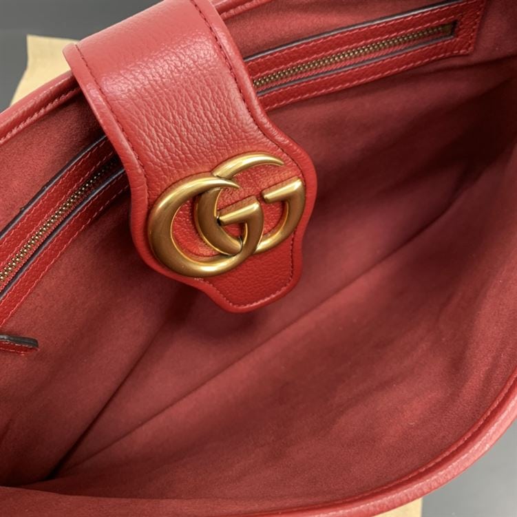 GUCCI APHRODITE MEDIUM SHOULDER BAG IN HIBISCUS RED LEATHER – GB45