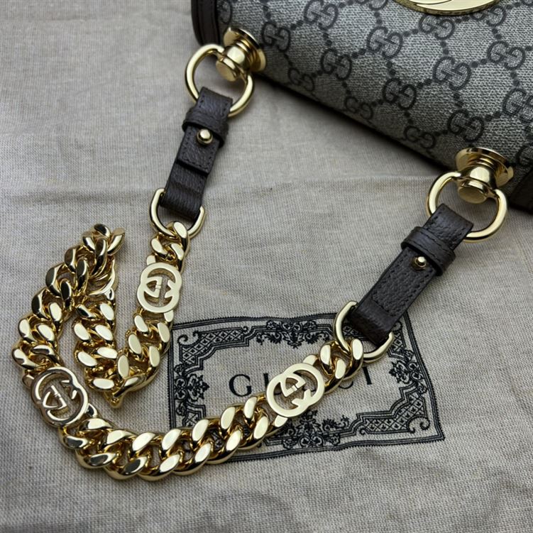 GUCCI BLONDIE MINI SHOULDER BAG WITH BEIGE AND EBONY GG SUPREME CANVAS – GB78