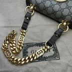 GUCCI BLONDIE MINI SHOULDER BAG WITH BEIGE AND EBONY GG SUPREME CANVAS – GB78