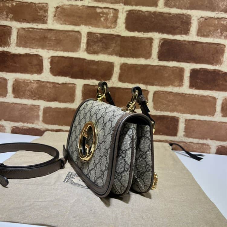 GUCCI BLONDIE MINI SHOULDER BAG WITH BEIGE AND EBONY GG SUPREME CANVAS – GB78