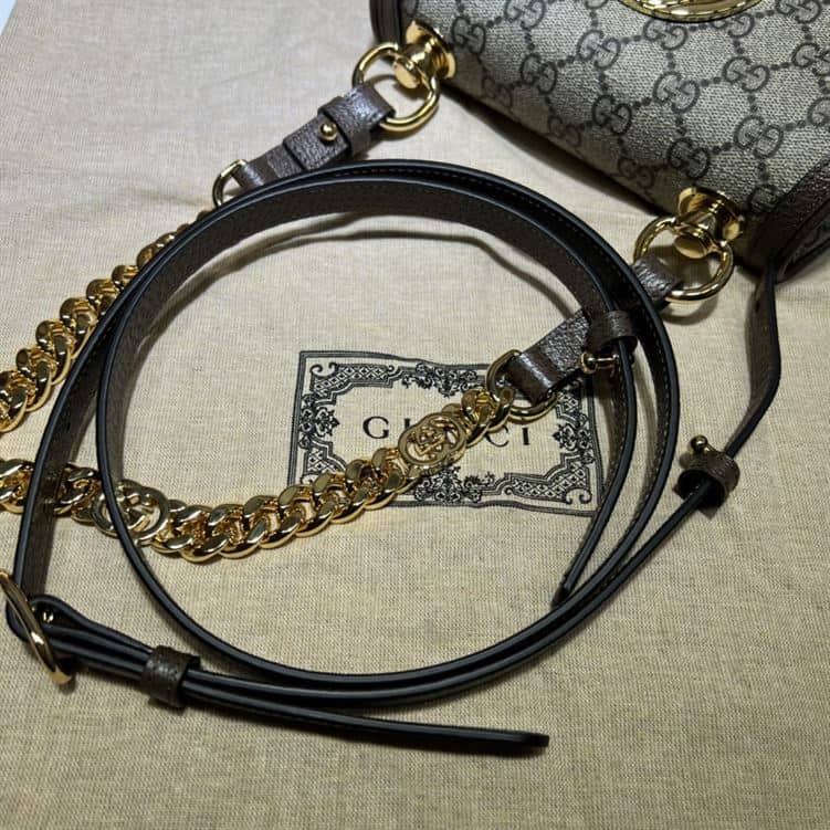 GUCCI BLONDIE MINI SHOULDER BAG WITH BEIGE AND EBONY GG SUPREME CANVAS – GB78