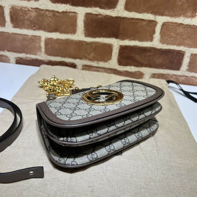 GUCCI BLONDIE MINI SHOULDER BAG WITH BEIGE AND EBONY GG SUPREME CANVAS – GB78