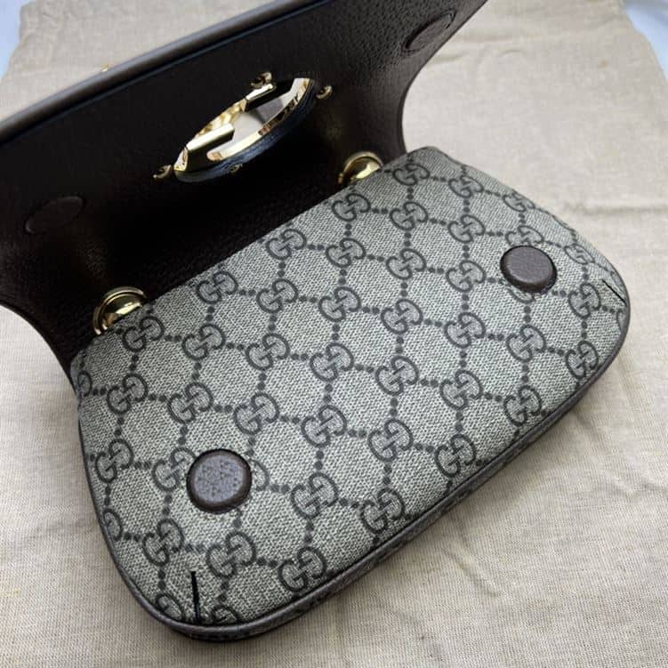 GUCCI BLONDIE MINI SHOULDER BAG WITH BEIGE AND EBONY GG SUPREME CANVAS – GB78