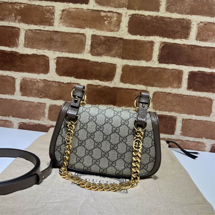 GUCCI BLONDIE MINI SHOULDER BAG WITH BEIGE AND EBONY GG SUPREME CANVAS – GB78