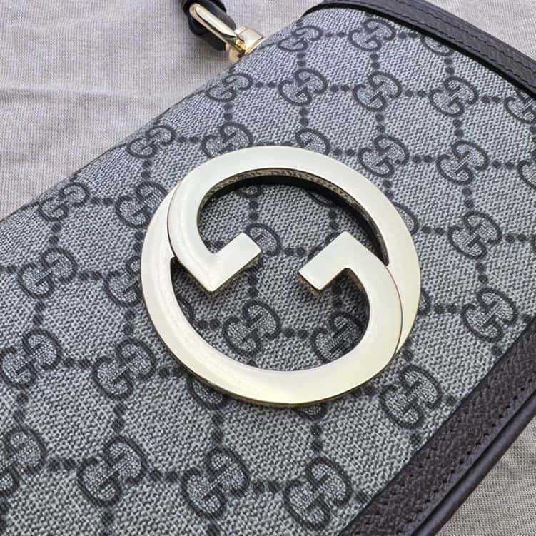 GUCCI BLONDIE MINI SHOULDER BAG WITH BEIGE AND EBONY GG SUPREME CANVAS – GB78