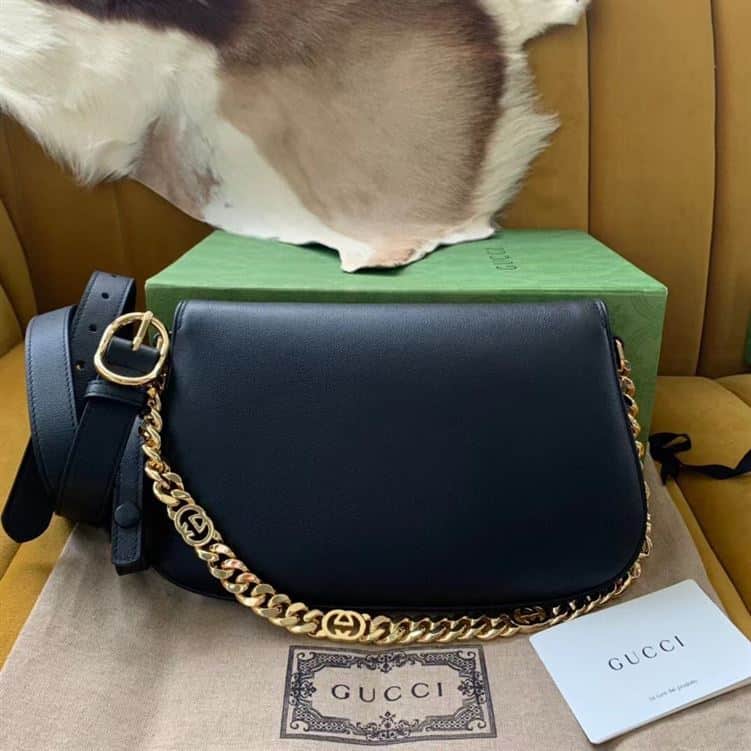 GUCCI BLONDIE SHOULDER BAG IN BLACK LEATHER – GB80