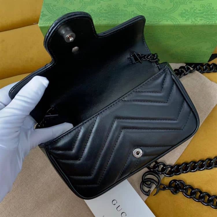 GUCCI GG MARMONT BELT BAG IN BLACK LEATHER – GB65
