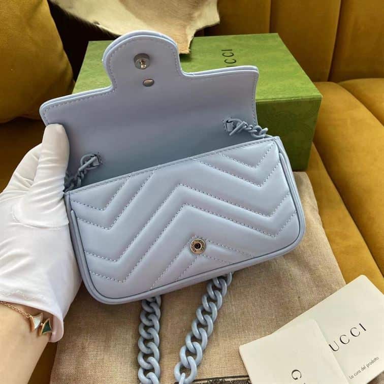 GUCCI GG MARMONT BELT BAG IN BLUE LEATHER – GB67