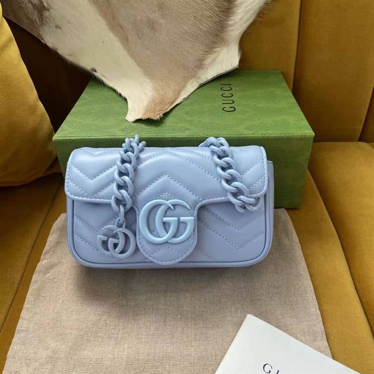 GUCCI GG MARMONT BELT BAG IN BLUE LEATHER – GB67