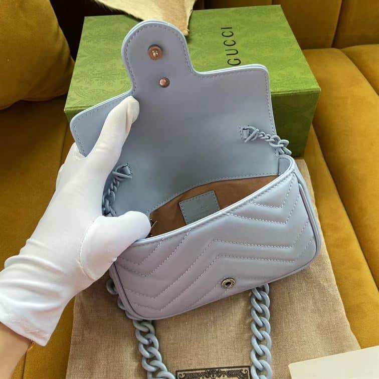 GUCCI GG MARMONT BELT BAG IN BLUE LEATHER – GB67