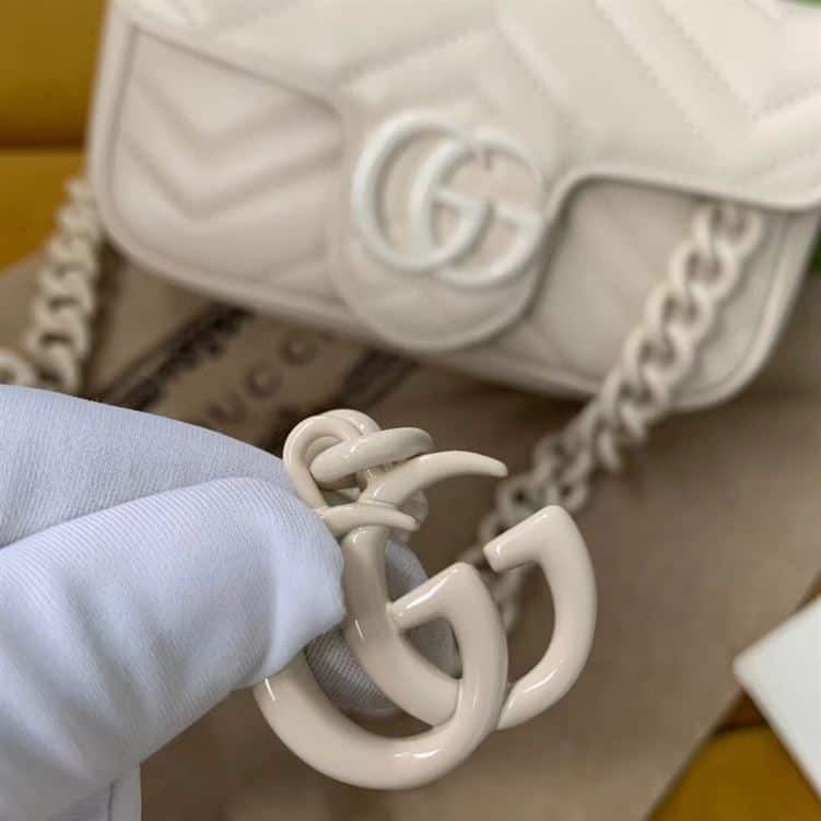 GUCCI GG MARMONT BELT BAG IN WHITE LEATHER – GB64