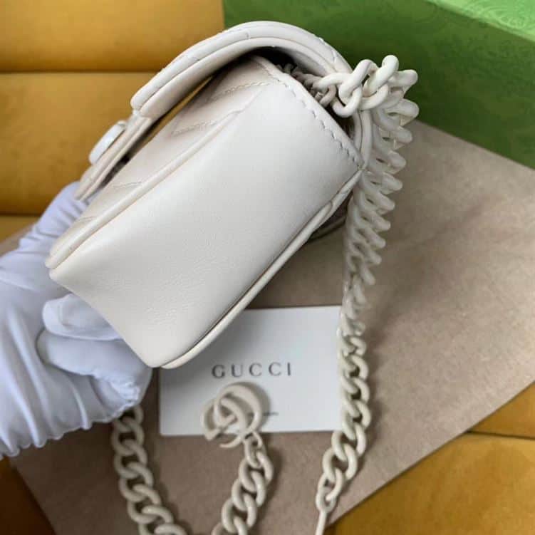 GUCCI GG MARMONT BELT BAG IN WHITE LEATHER – GB64