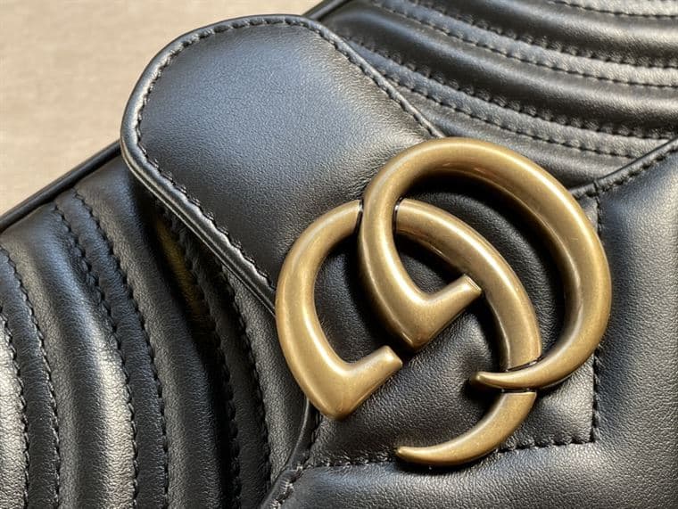 GUCCI GG MARMONT SMALL SHOULDER BAG IN BLACK LEATHER – GB58