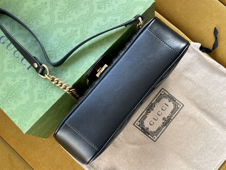 GUCCI GG MARMONT SMALL SHOULDER BAG IN BLACK LEATHER – GB58