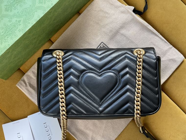 GUCCI GG MARMONT SMALL SHOULDER BAG IN BLACK LEATHER – GB58