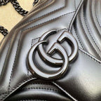 GUCCI GG MARMONT SMALL SHOULDER BAG IN BLACK LEATHER – GB63