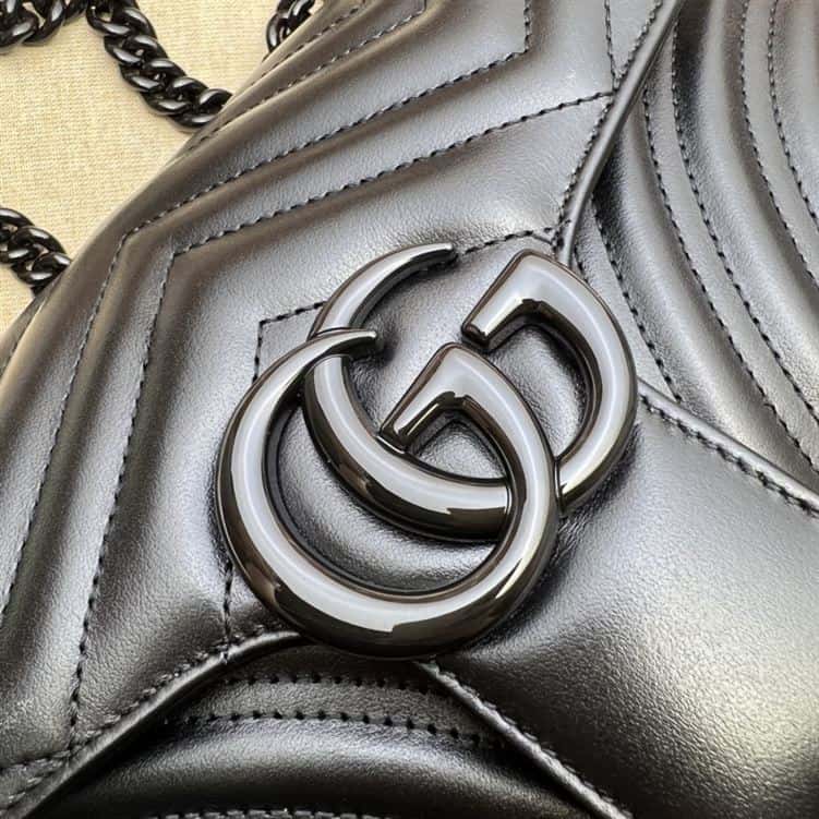 GUCCI GG MARMONT SMALL SHOULDER BAG IN BLACK LEATHER – GB63