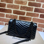 GUCCI GG MARMONT SMALL SHOULDER BAG IN BLACK LEATHER – GB63