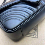GUCCI GG MARMONT SMALL SHOULDER BAG IN BLACK LEATHER – GB63