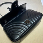 GUCCI GG MARMONT SMALL SHOULDER BAG IN BLACK LEATHER – GB63