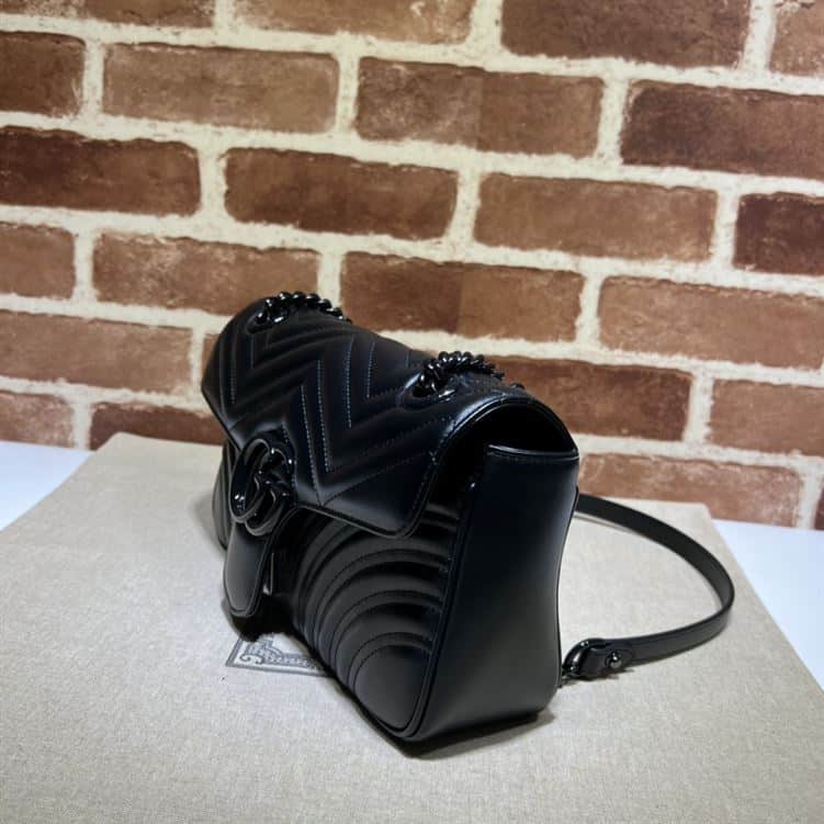 GUCCI GG MARMONT SMALL SHOULDER BAG IN BLACK LEATHER – GB63