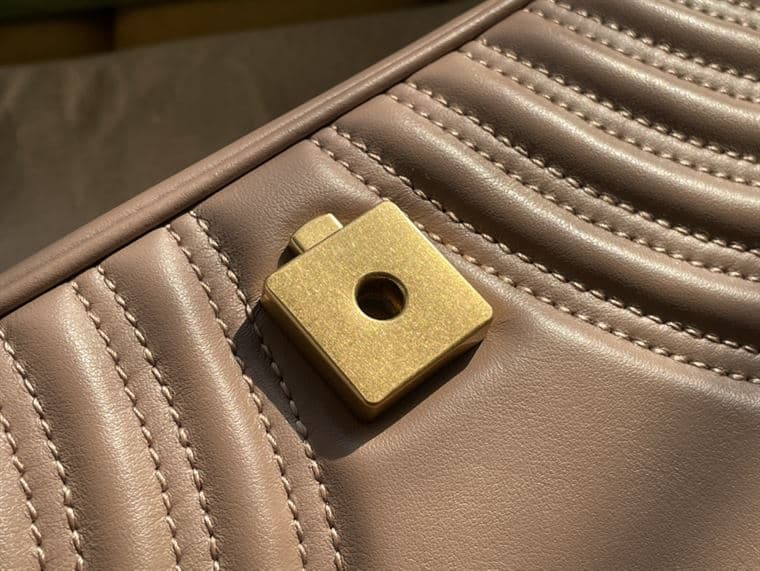 GUCCI GG MARMONT SMALL SHOULDER BAG IN BROWN LEATHER – GB60