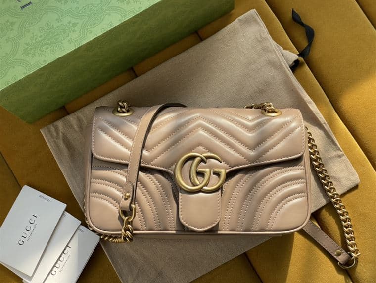 GUCCI GG MARMONT SMALL SHOULDER BAG IN BROWN LEATHER – GB60