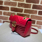 GUCCI GG MARMONT SMALL SHOULDER BAG RED LEATHER – GB62